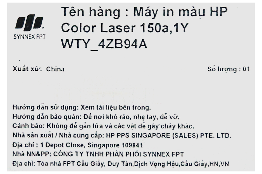 Máy in màu Laser HP 150a (4ZB94A)- Hàng chính hãng