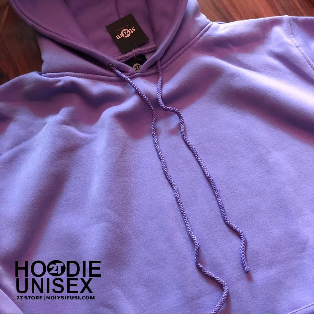 Áo hoodie unisex 2T Store H23 màu tím pastel