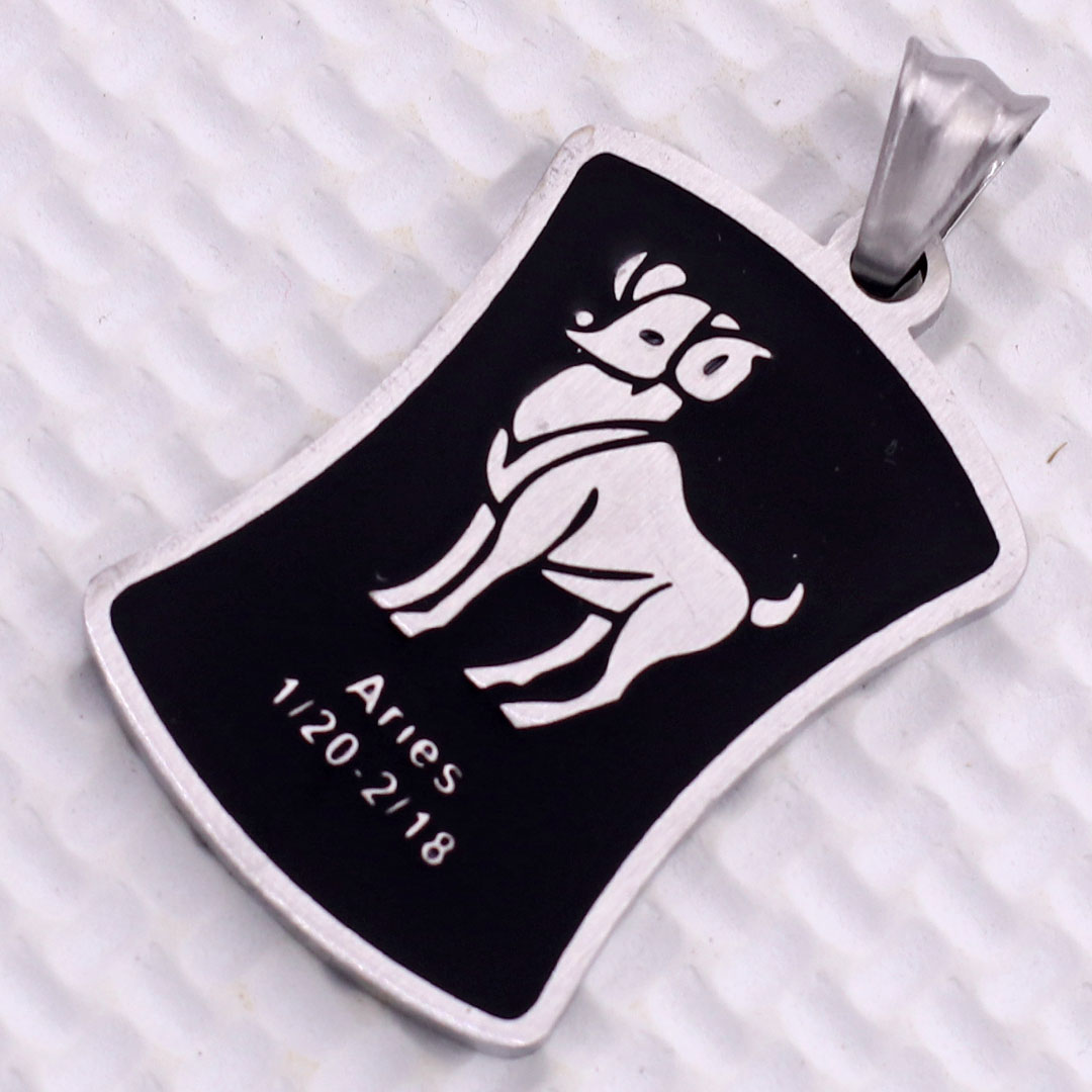 Mặt dây chuyền Bạch Dương - Aries inox kèm vòng cổ dây chuyền inox + móc inox, Cung hoàng đạo