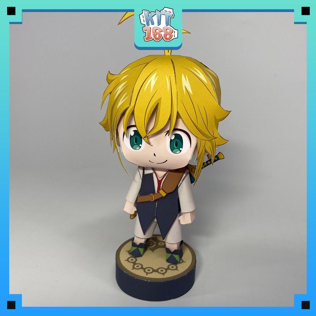 Mô hình giấy Anime Game Chibi Meliodas - Nanatsu no Taizai (Thất hình đại tội) + kit hộp trang trí