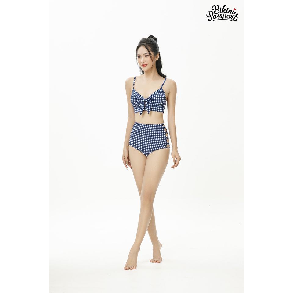 Đồ bơi Nữ BIKINI PASSPORT kiểu Bikini hai mảnh quần đan dây, áo nơ cách điệu - Caro - BS425_CAR