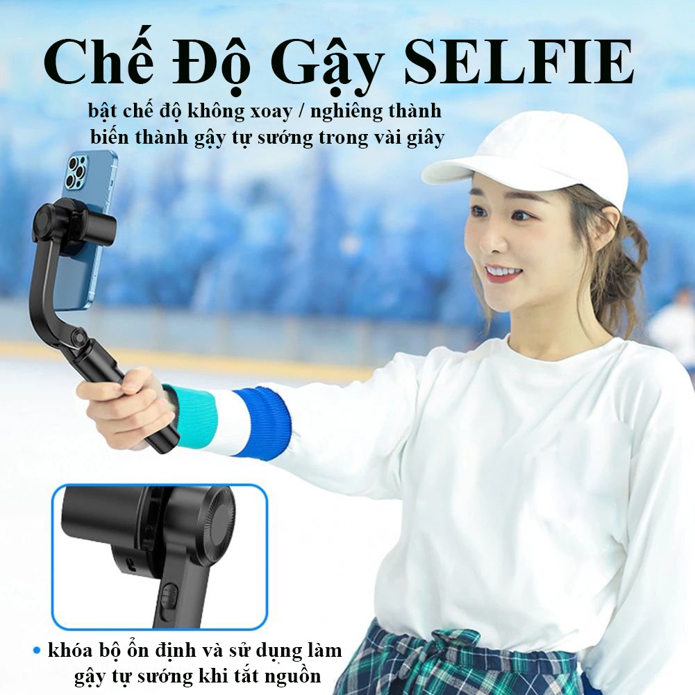 Tay cầm chống rung điện thoại selfie có Bluetooth