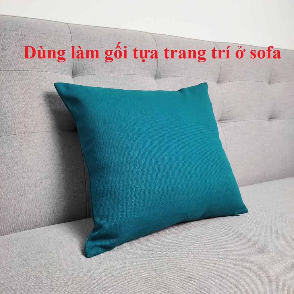 Vỏ gối tựa trang trí 50x50cm màu xanh ngọc decor nhà đẹp