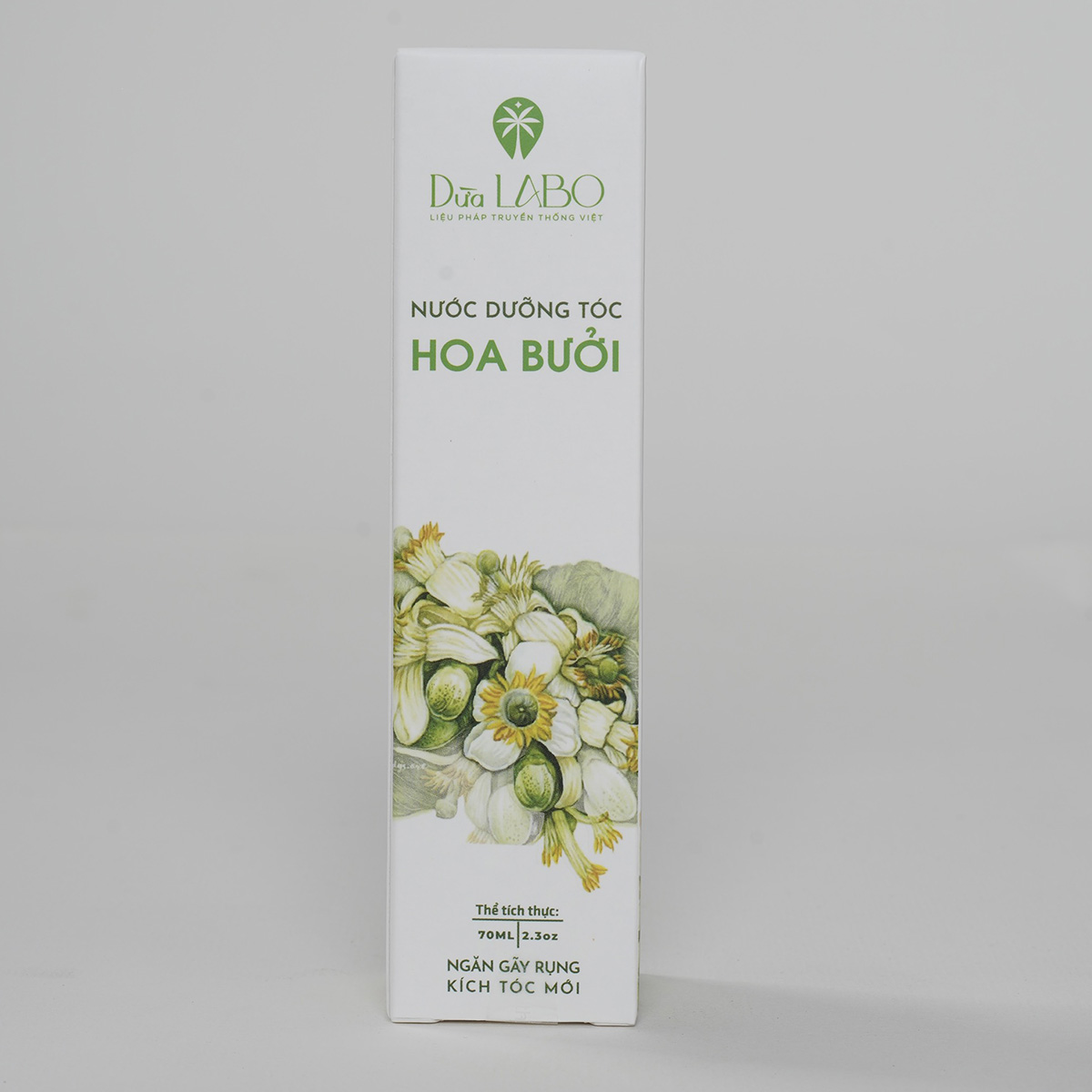 Nước dưỡng tóc Hoa Bưởi 70ml (Pomelo Flower Hair Toner) ngăn rụng tóc, kích tóc mới, mềm mượt &amp; vấn vương hoa bưởi