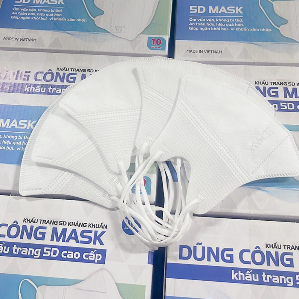 Thùng 100 khẩu trang 5D tiêu chuẩn y tế 3 lớp DC MASK