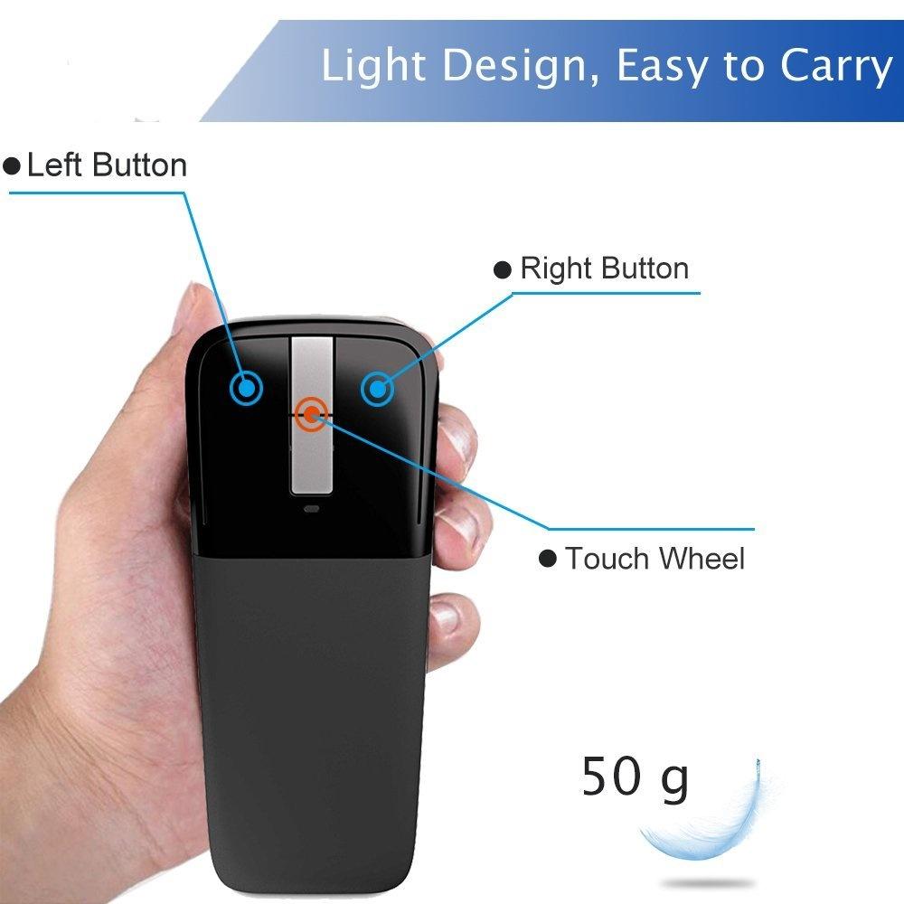 Bluetooth Hồ Quang Cảm Ứng Gấp Chuột Cho Microsoft Gấp Gọn Không Dây Chuột Quang Học 1200 DPI Chuột Di Động Du Lịch Siêu Mỏng Chuột