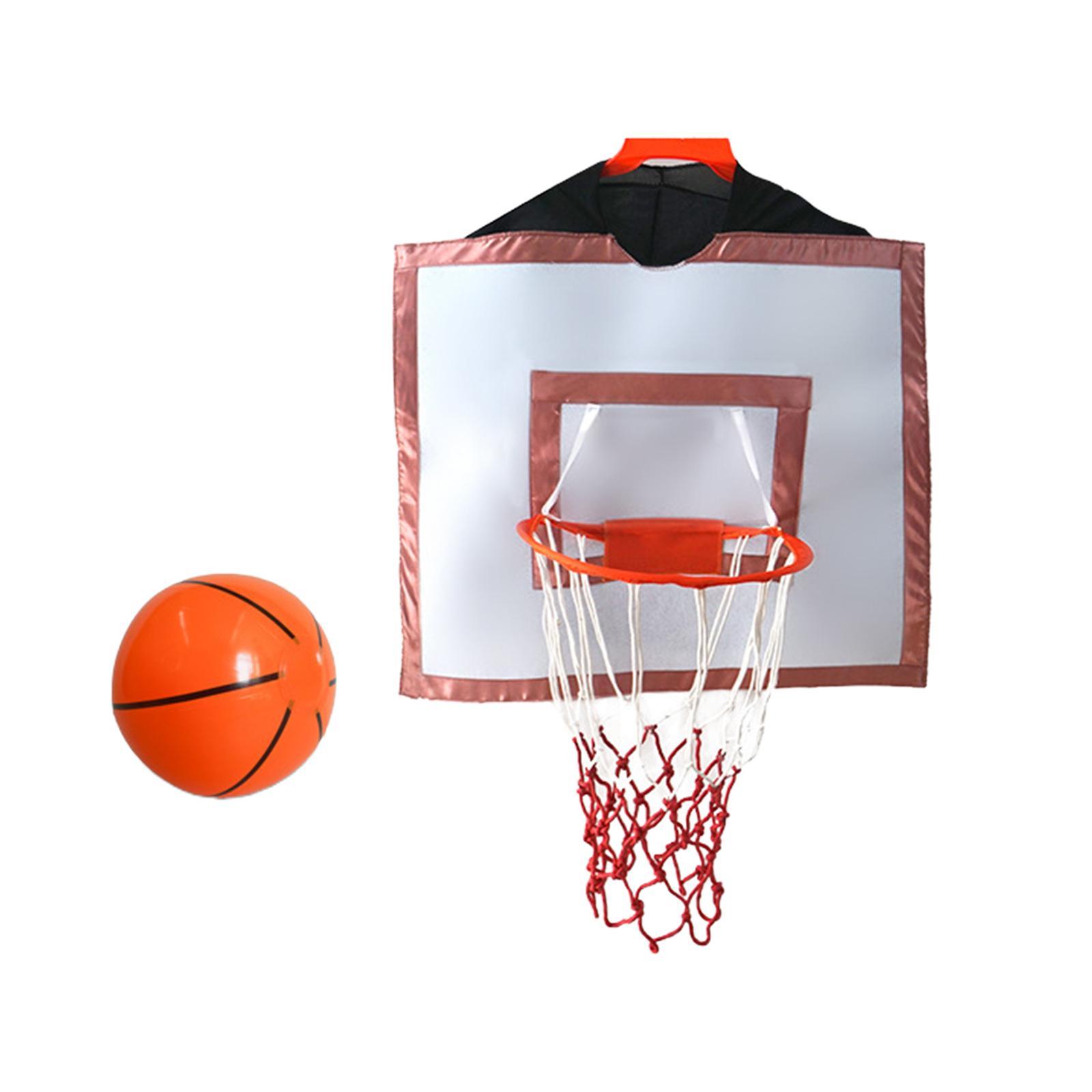 Wearable Basketball Hoop Basketball Props Costumes Clothing Toys Portable Basketball Rim Basketball Net for Boys Girls Adults Party Festival