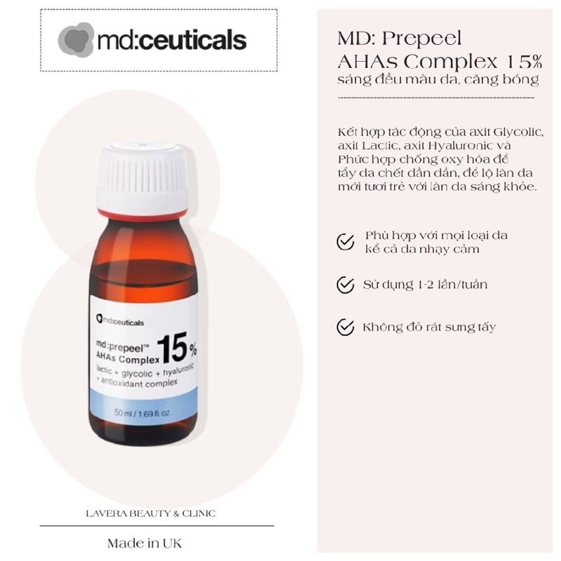 Dung Dịch Peel Căng Bóng Trắng Sáng Da MD Ceuticals MD Prepeel Ahas Complex 15% 50ml
