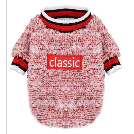 Áo classic nỉ lông cực ấm cho chó