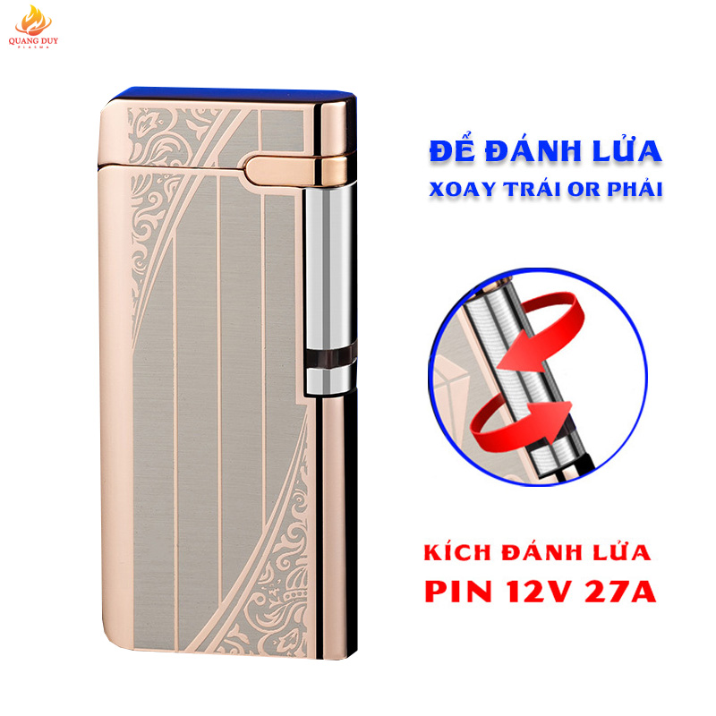 Bật lửa khò slim seris, hộp quẹt khò đánh lửa tích hợp pin rời, chất lượng bền bỉ ổn định