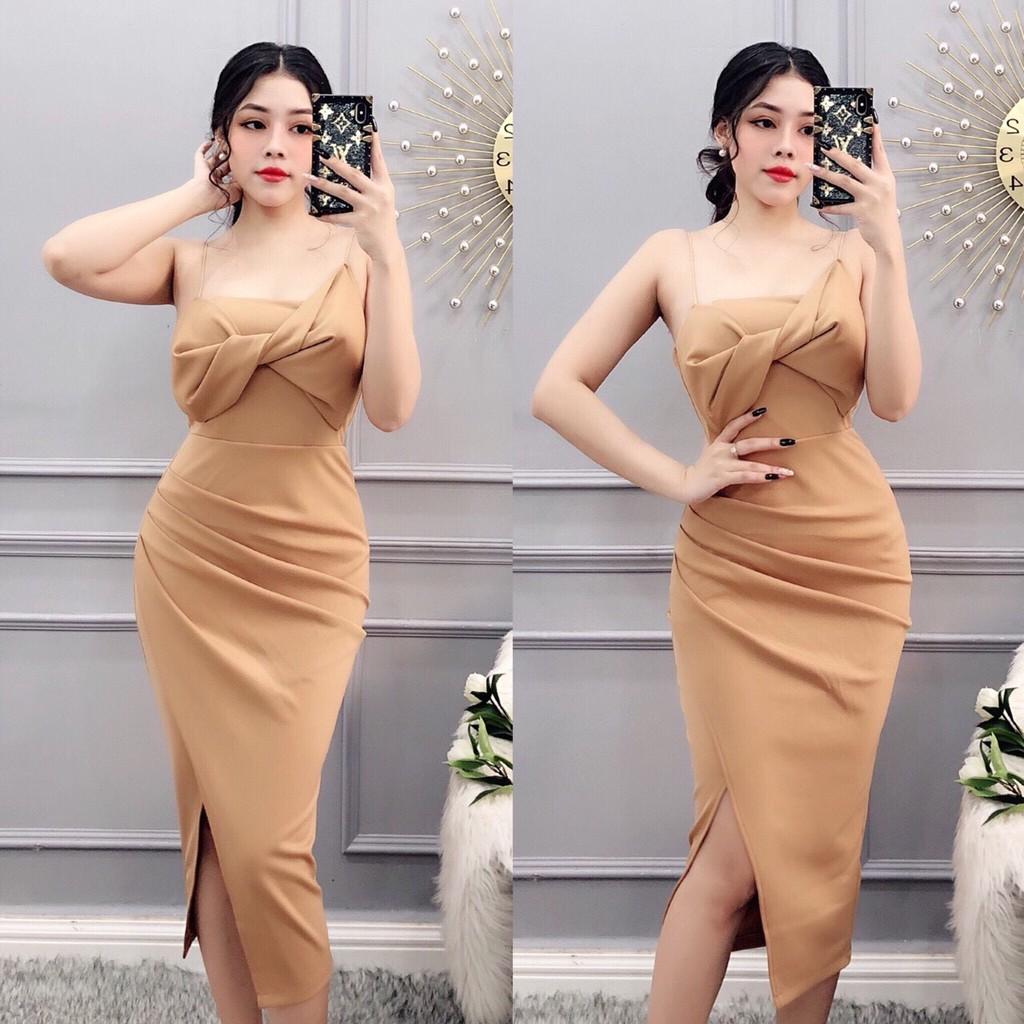 ĐẦM 2 DÂY BODY NƠ NGỰC XẺ TÀ