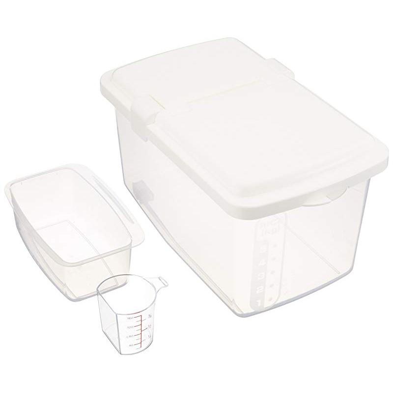Thùng gạo 5kg nắp bật có bánh xe & ca đong
