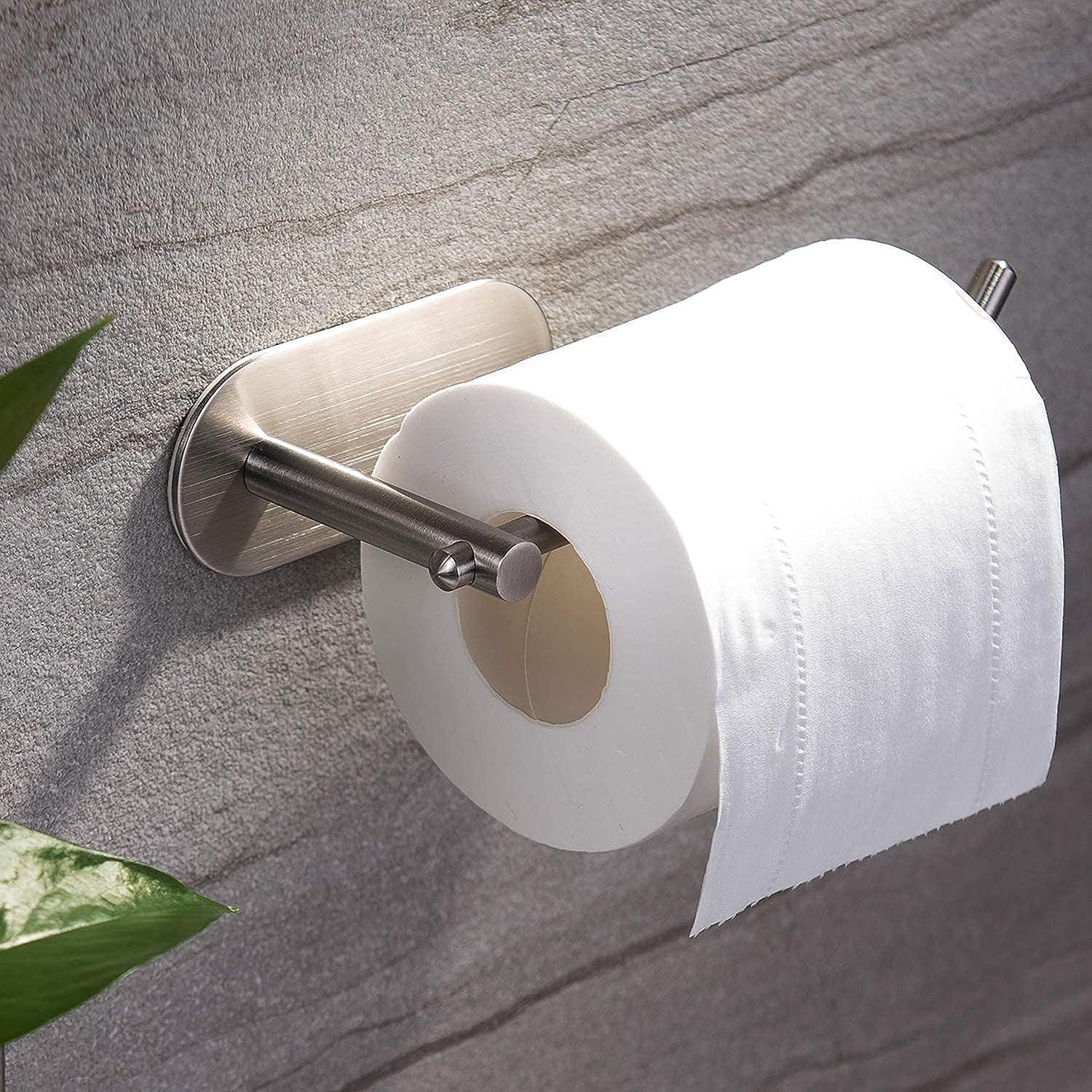 Người giữ giấy vệ sinh -Bản thân chất kết dính Nhà vệ sinh Giá đỡ cho phòng tắm Stick trên tường bằng thép không gỉ được chải
