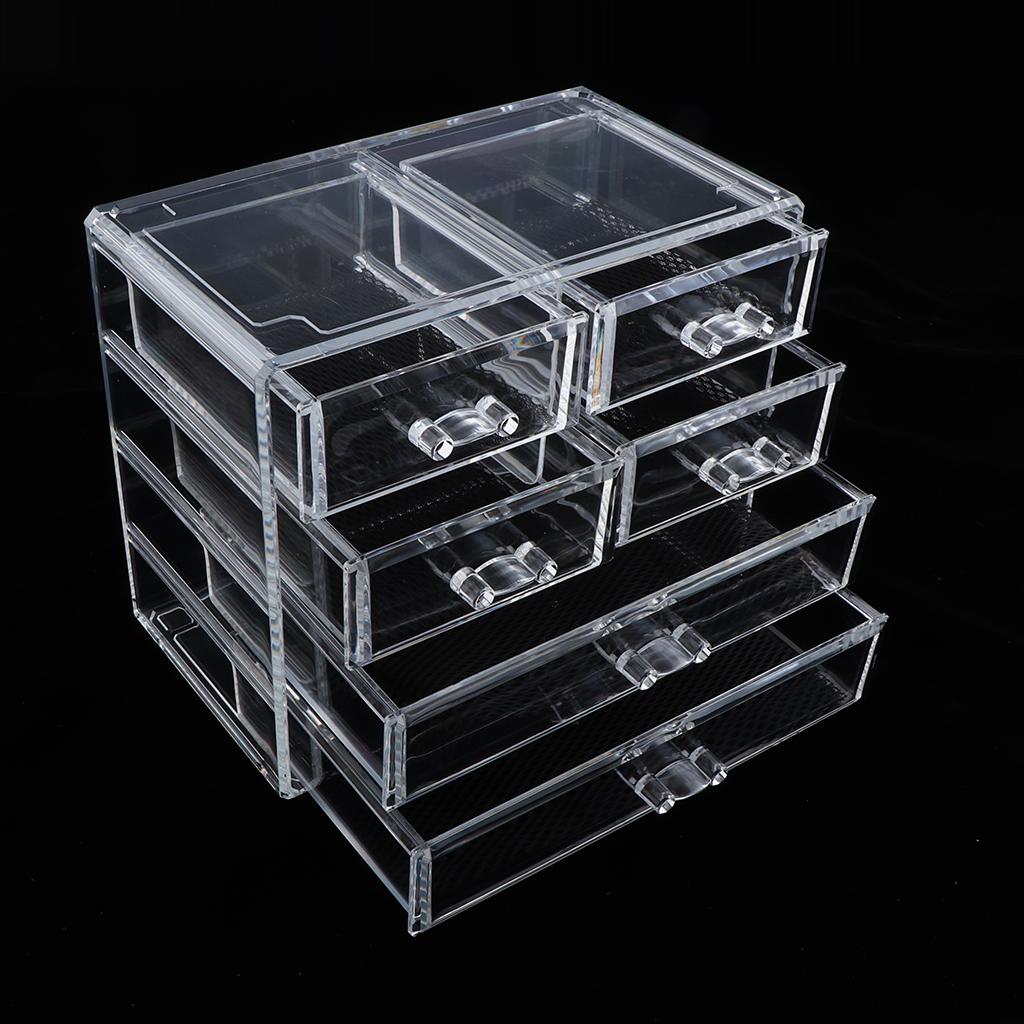 Acrylic Makeup Drawer Organizer Jewelry Nail Art Tools Storage Display Case  6