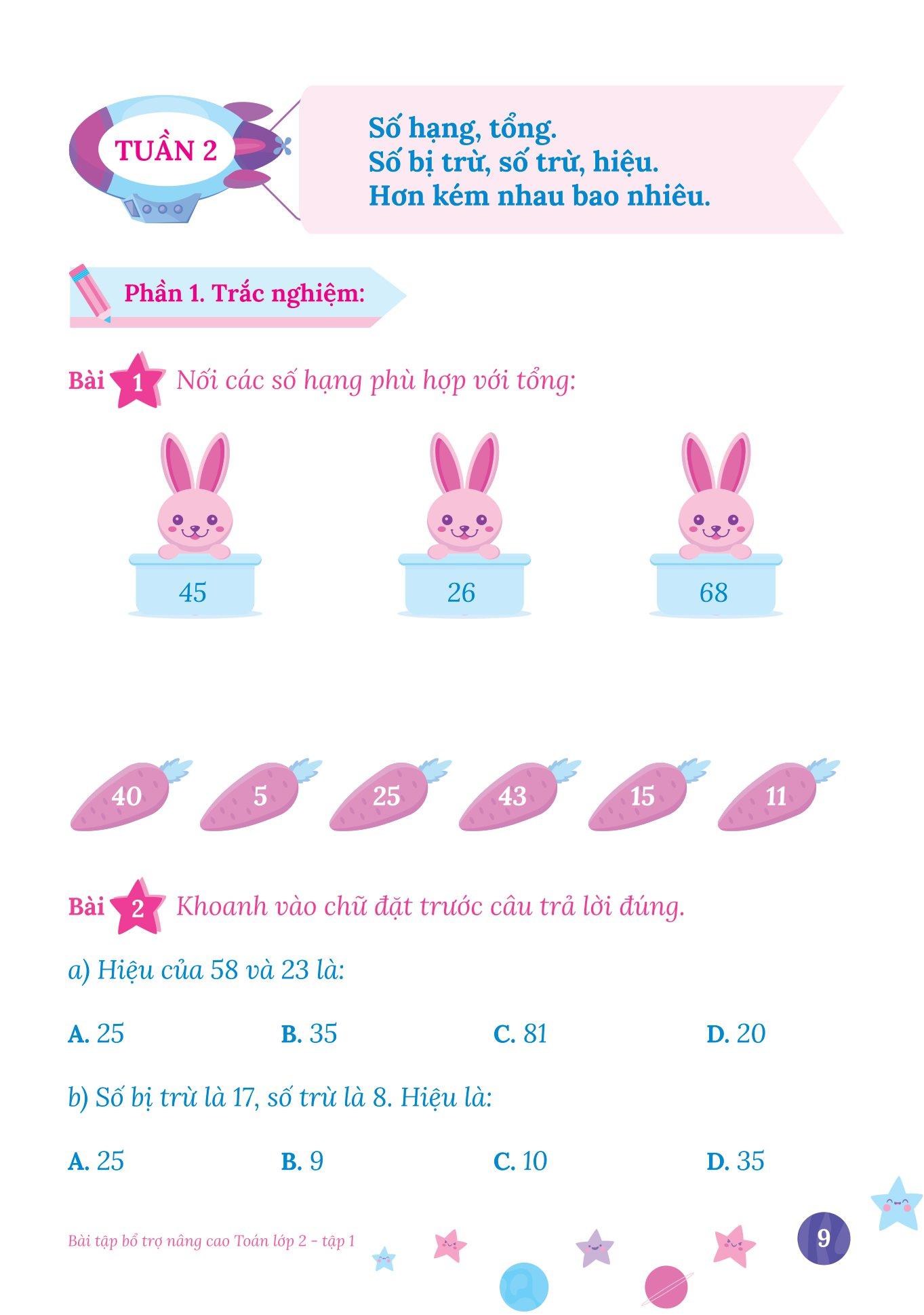 Bài Tập Bổ Trợ Nâng Cao Toán Lớp 2 - Tập 1 (Bám Sát SGK Kết Nối Tri Thức Với Cuộc Sống)