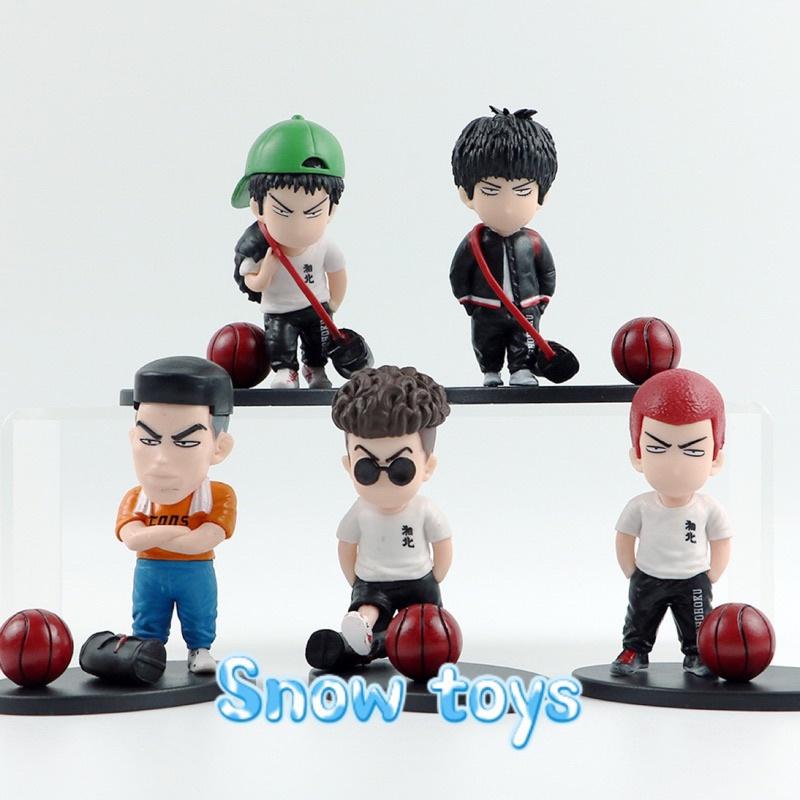 Mô hình Slam Dunk - Set Mô hình bóng rổ Hanamichi Rukawa Takenori Ryota Mitsui Akagi - Team bóng rổ trường Shohoku - 8cm