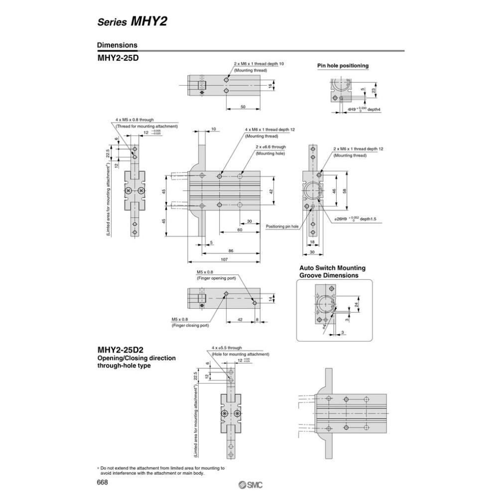 Xylanh kẹp SMC MHY2-25D .