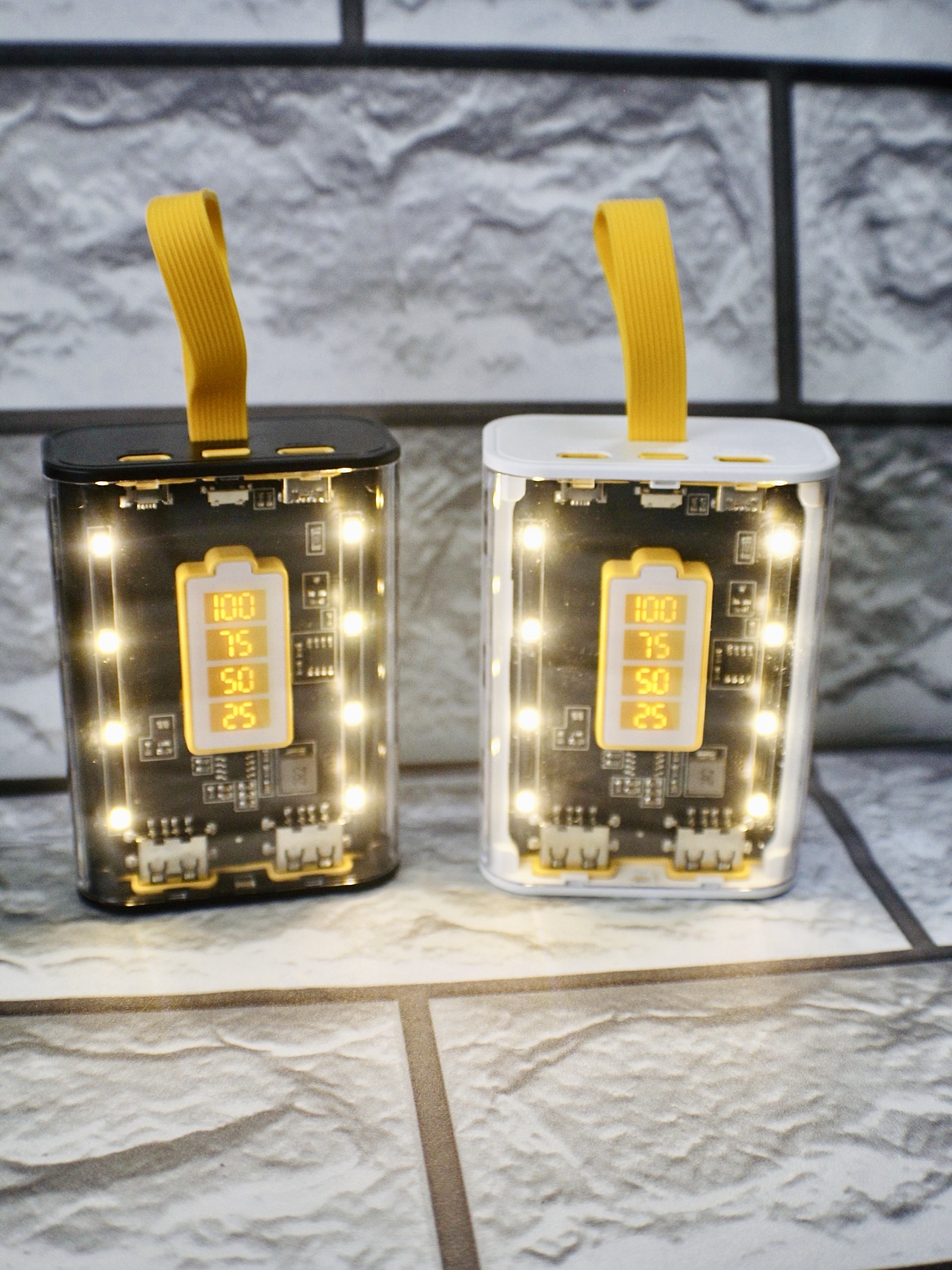 Pin Sạc Dự Phòng Trong Suốt LINRUI LR003 10000mAh Hình Pin, Đèn LED 3 Mức Sáng - Hàng Chính Hãng