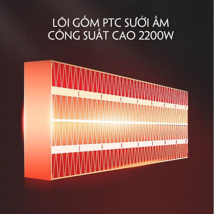 Quạt sưởi 2 chiều màn Led hiển thị nhiệt độ, điều khiển từ xa- quạt sưởi thông minh cao cấp mẫu mã sang trọng
