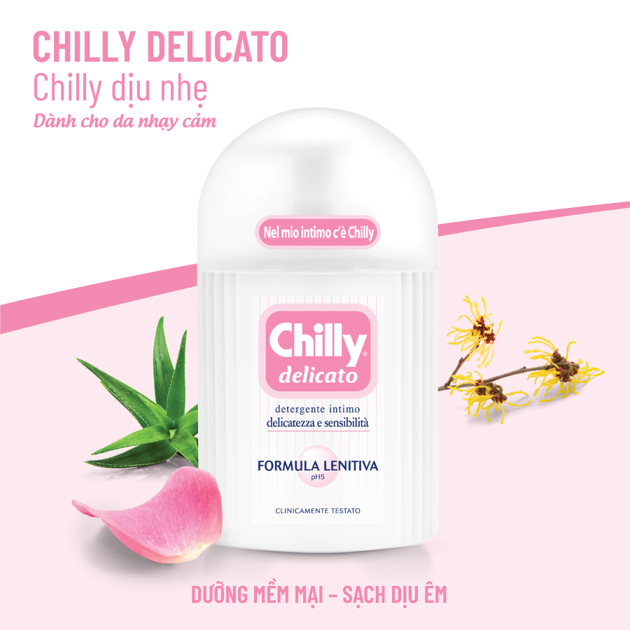 Dung Dịch Vệ Sinh Phụ Nữ Chilly Gel 200ml/chai - Hàng Chính Hãng Nhập Khẩu Ý