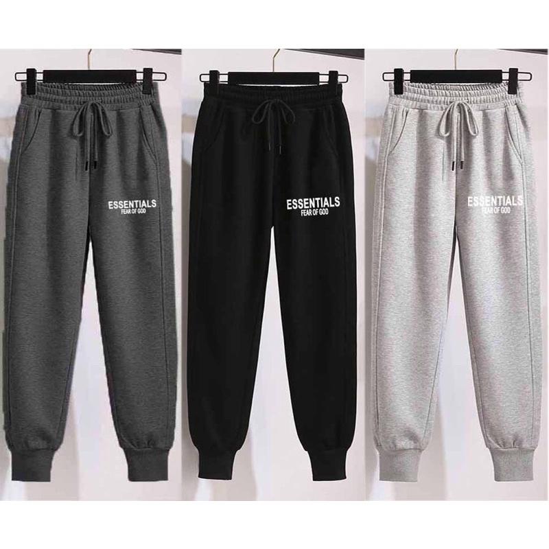 Quần jogger thể thao nỉ nam Hàn Quốc quần phản quang ess quần thun bo gấu quần mũi tên