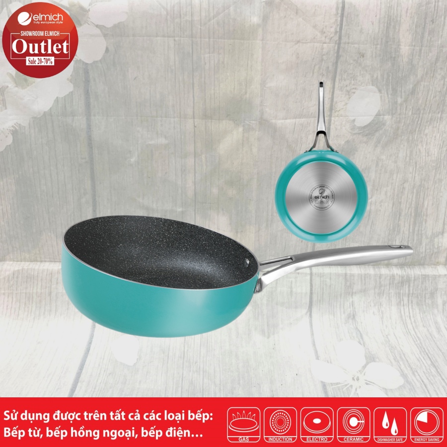 Chảo Xào Rán Chống Dính Full induction Elmich Hera 8240 20cm/8241 24cm/8242 26cm/8243 28cm