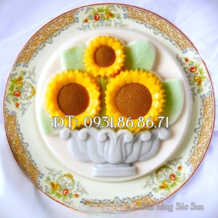 Khuôn rau câu sinh nhật, cưới hỏi bình hoa hướng dương loại 20 cm – Mã số 1822