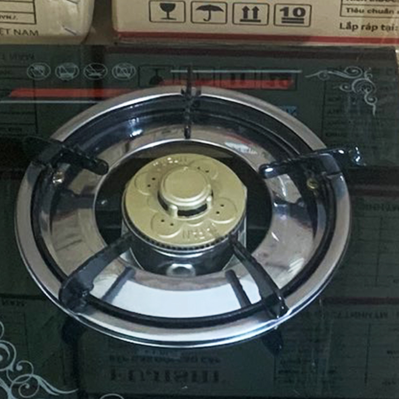 Điếu inox + Đầu đốt bếp gas sen chia lửa chén nhôm Fujishi - Hàng chính hãng