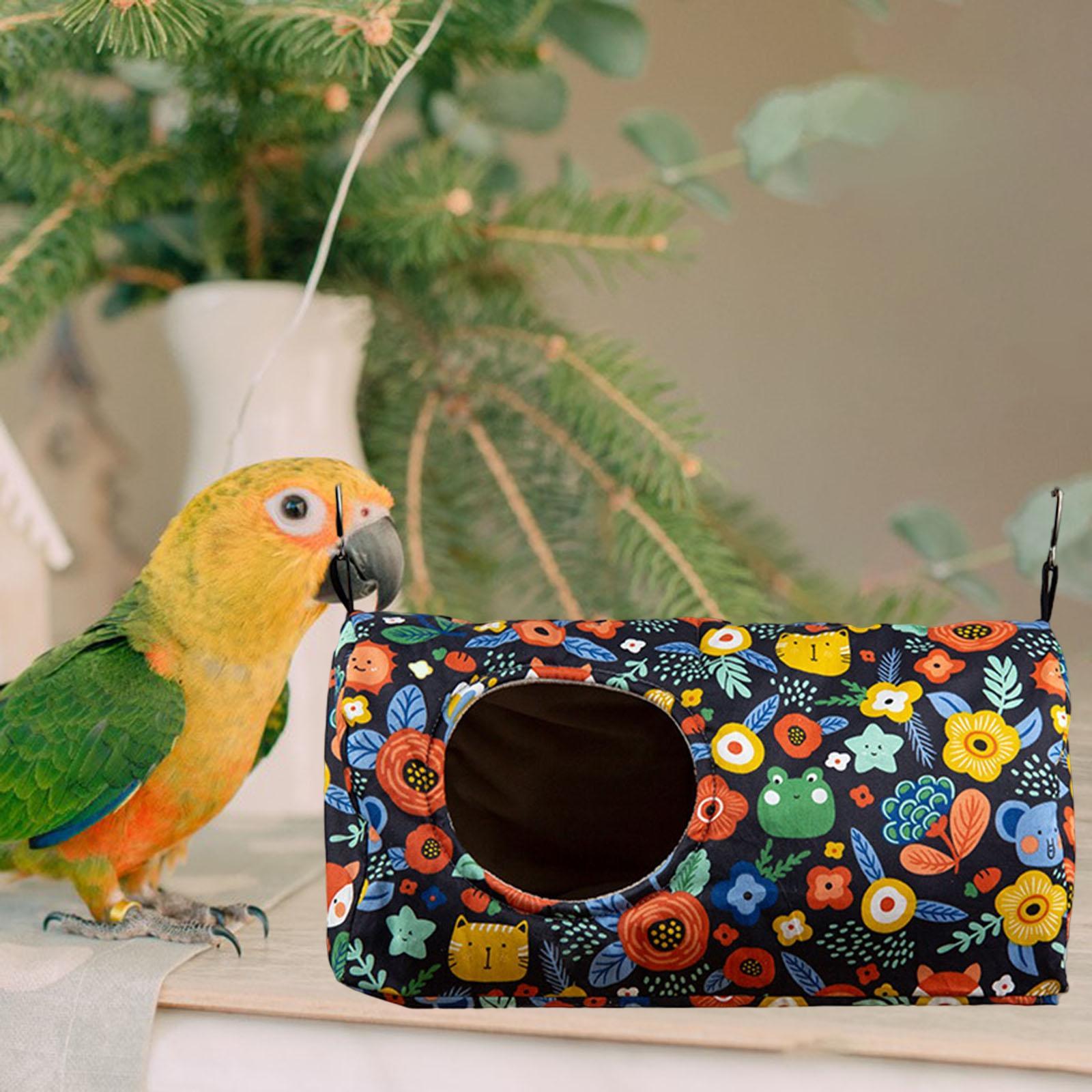 Bird House Nest Hut Parakeets Lovebirds Toy Parrots Cage Hanging Hammock Bed