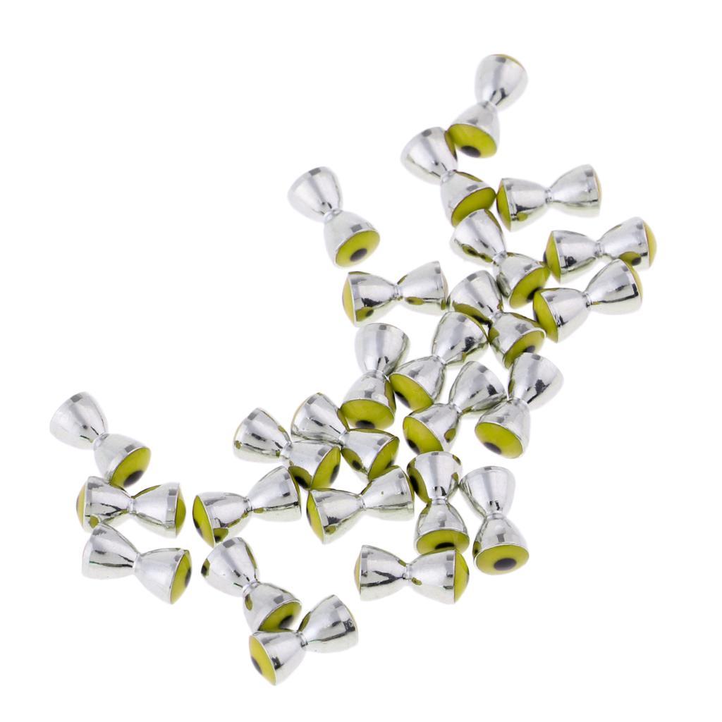 2-4pack 25Pcs Brass Dumbbell Eyes Fly Tying Beads Nymph Fly Tying Materials