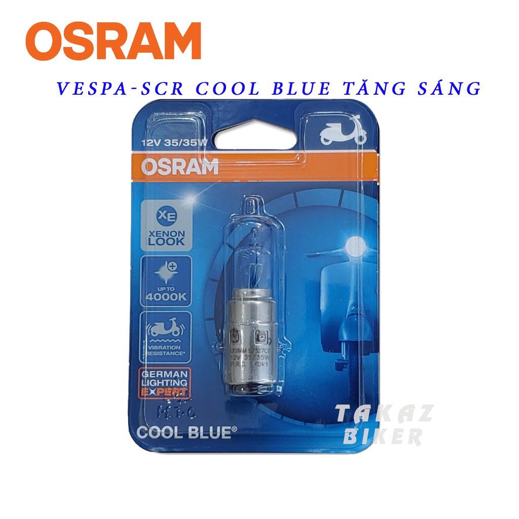 Bóng đèn HALOGEN OSRAM SCR - Vespa Zip - Tăng sáng 20% màu trắng xanh dương hiện đại trẻ trung Xenon 35W nhập khẩu