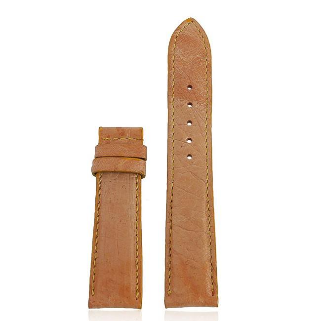 HC8440 - Dây đồng hồ Huy Hoàng da đà điểu da bụng size 16, 18, 20 màu vàng bò