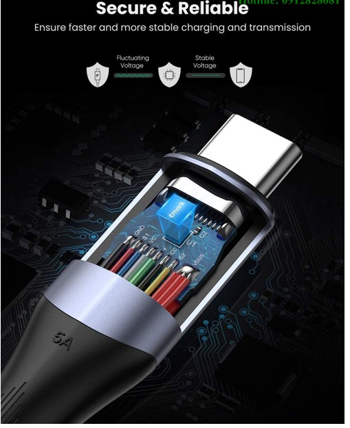 Ccáp USB type C 3.1 gen2 1M 100W 5A màu đen sạc siêu nhanh hỗ trợ PD chống nhiễu Ugreen 80150 US355 Hàng Chính Hãng