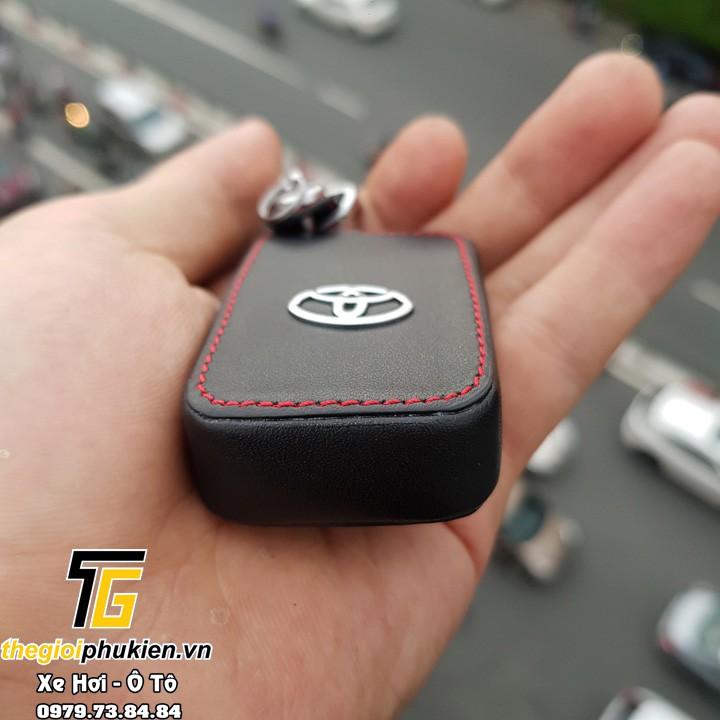Bao da 3D bảo vệ chìa khóa xe Toyota Corolla Altis 2019 kèm móc đeo Inox