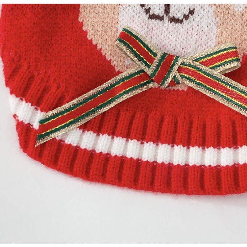 Size S - ÁO NOEL HÌNH SỪNG HƯƠU CHO CHÓ MÈO - LEN ẤM CAO CẤP ĐÁNG YÊU