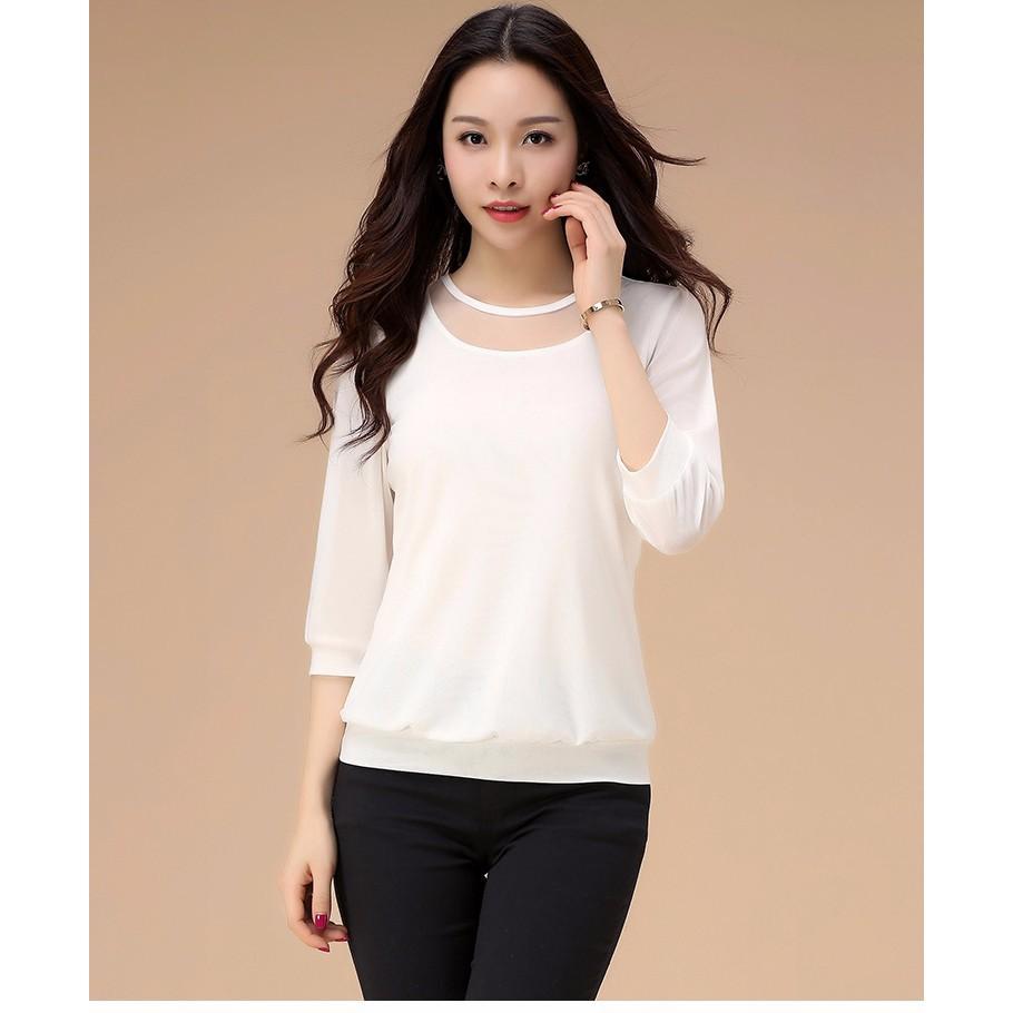 Áo trung niên phối lưới cao cấp tk84n