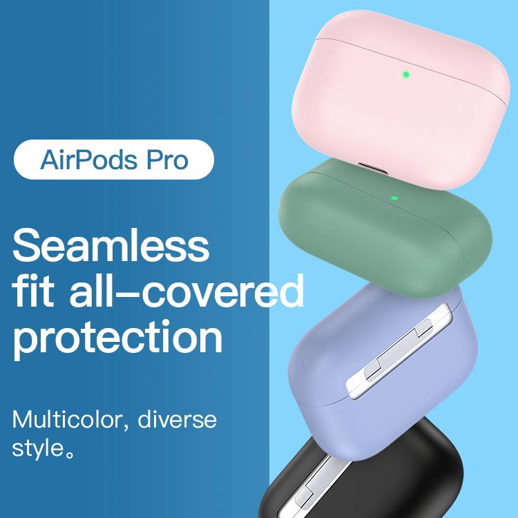 Green - Bao case chống sốc silicon siêu mỏng cho tai nghe Apple Airpods Pro hiệu Totu AA-095 (Mỏng 0.7mm, bảo vệ toàn diện, vật liệu cao cấp) - Hàng nhập khẩu