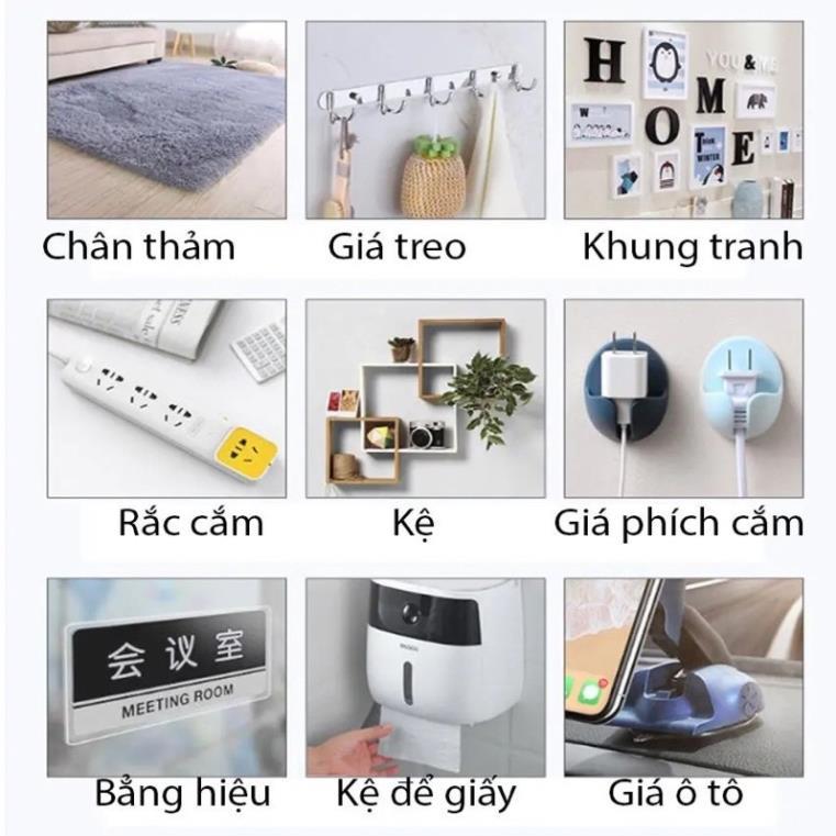 Băng dính 2 mặt trong suốt siêu dính, dày 2mm dán mọi vật dụng