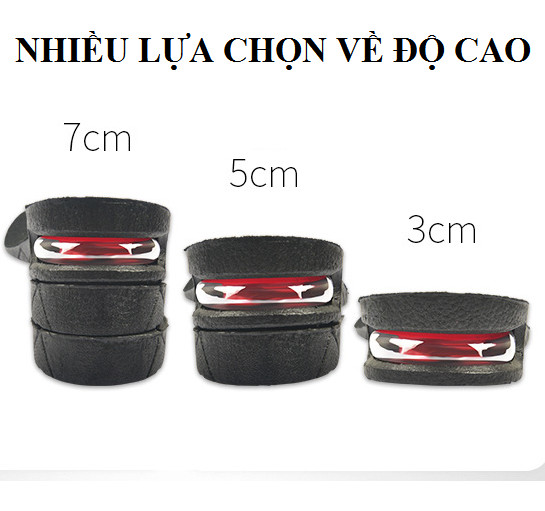 Miếng lót đế giày nguyên bàn cao từ 3cm – 7cm, có thể điều chỉnh theo size chân, có đệm khí siêu êm ái GD451-TCC-G