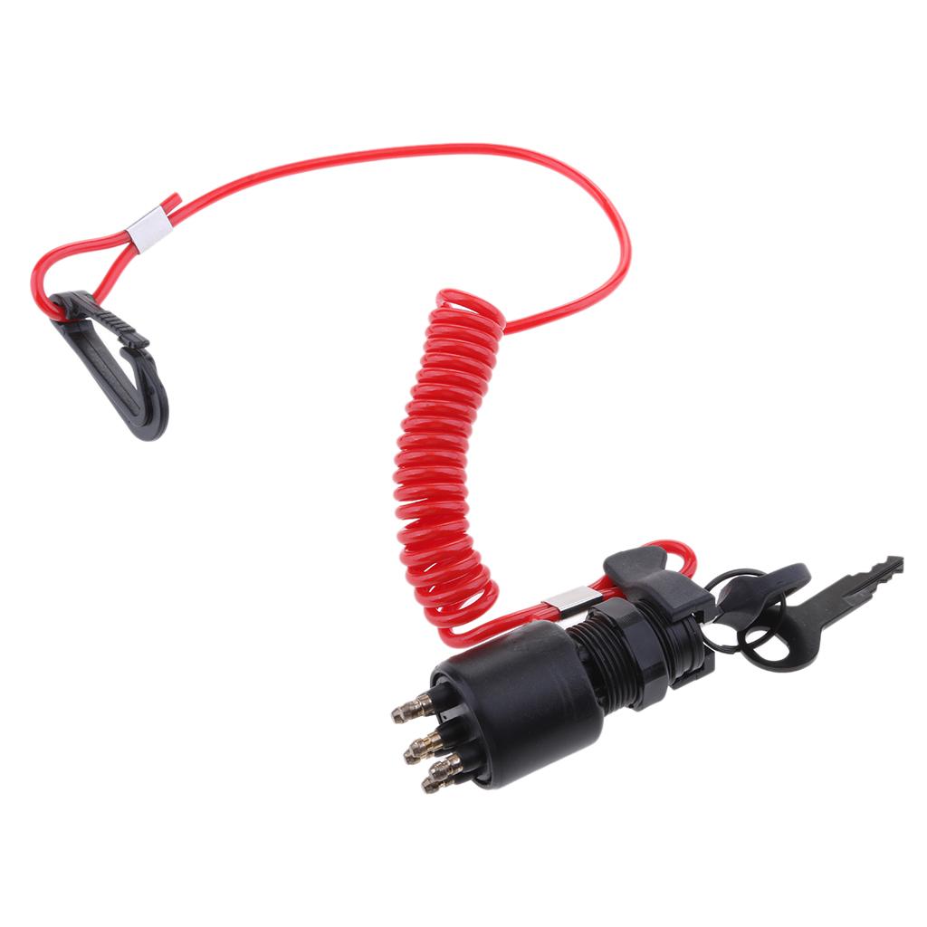Ignition Key Switch & Lanyard 5005801, 175974 for Johnson/Evinrude/OMC