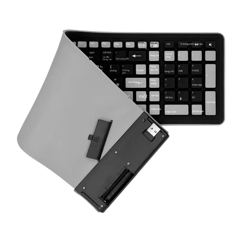 Tốt nhất tại chỗ cung cấp Bàn phím silicon 2.4G 107 phím gấp bàn phím tắt tiếng mềm Đài Loan ký tự truyền thống của Trung Quốc tại chỗ silicon 2.4G