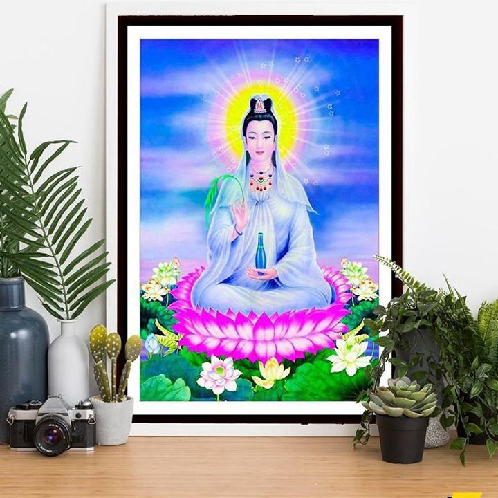 Tranh đá Quan Thế Âm Bồ Tát VS151 - kích thước: 60 * 45cm.