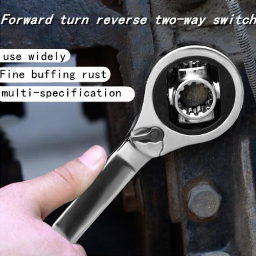 8-19mm Double End Ratchet Wrench Metric Ratcheting Combination Spanner Tool