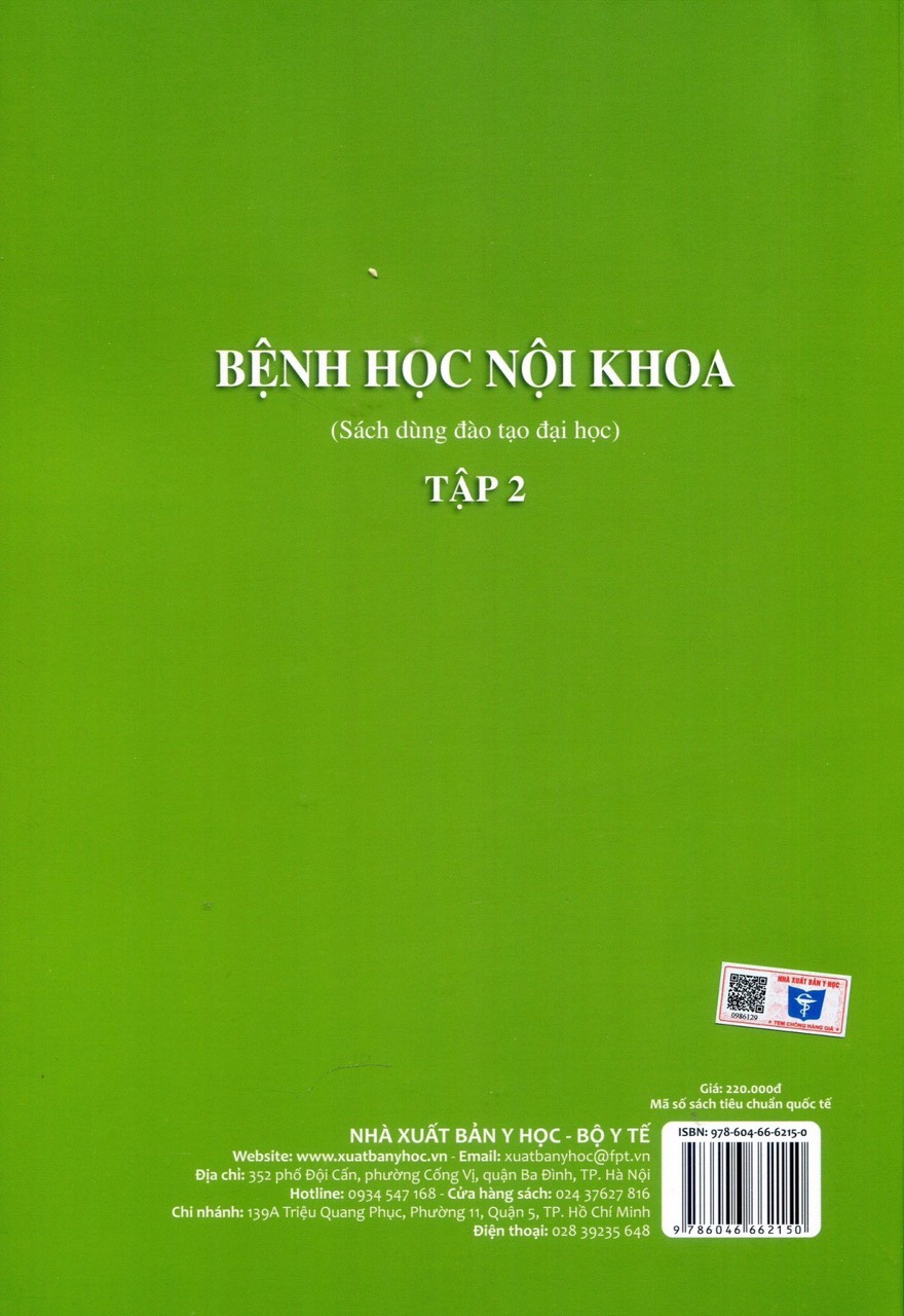 Bệnh Học Nội Khoa, Tập 2 (Sách dùng đào tạo đại học) (Xuất bản lần thứ bảy, có sửa chữa và bổ sung - năm 2023) - Trường Đại Học Y Hà Nội