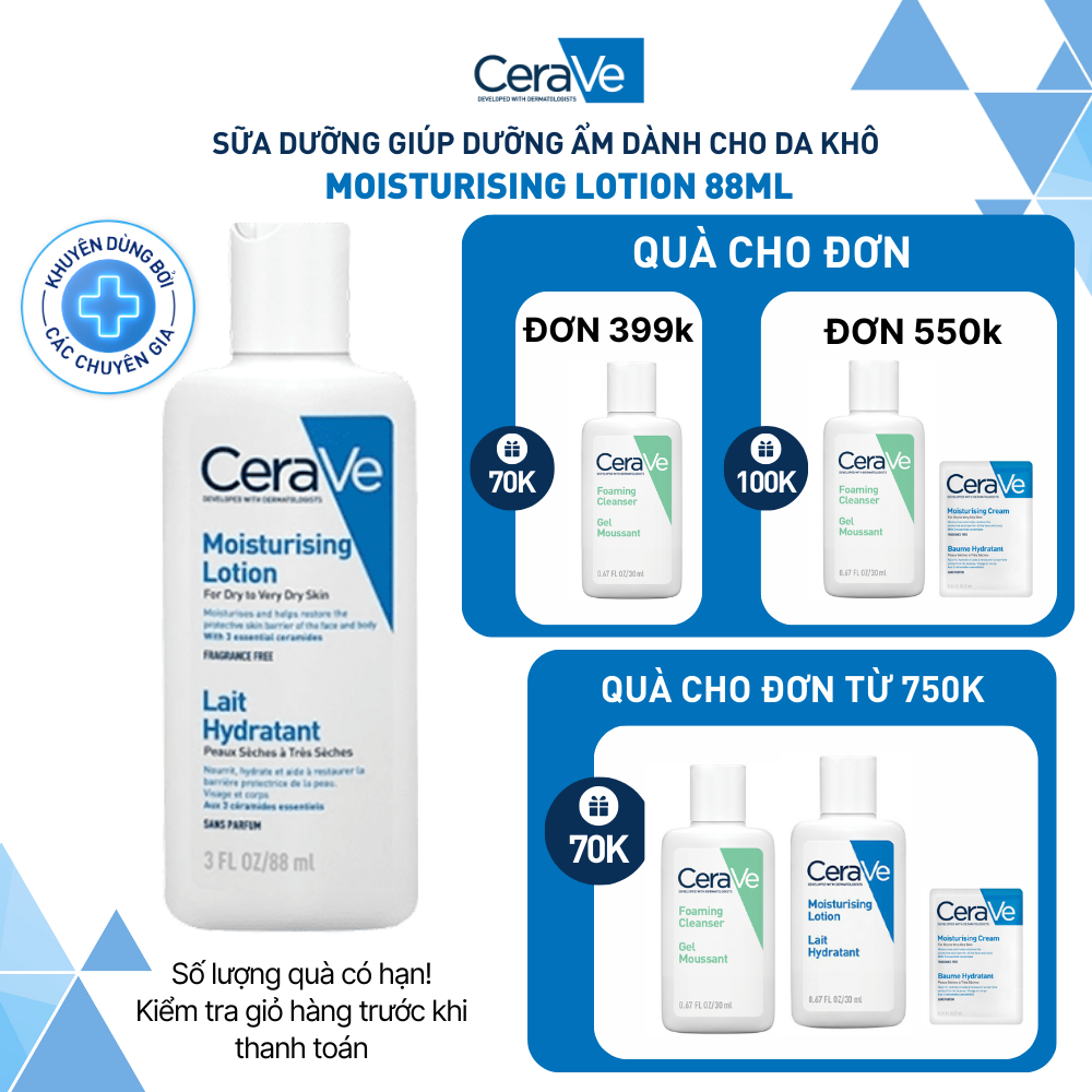 Sữa dưỡng giúp dưỡng ẩm dành cho da khô CeraVe Moisturising Lotion