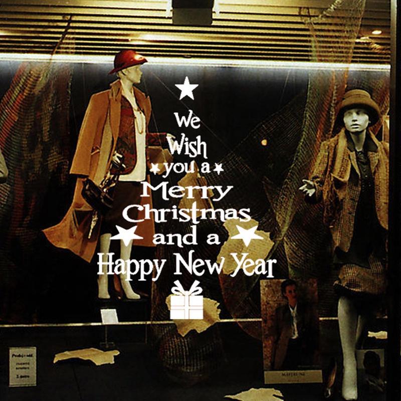 Tmdbyx Decal dán cửa kính hoạ tiết giáng sinh