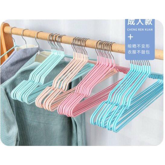Combo 10 Móc treo quần áo kim loại bọc nhựa