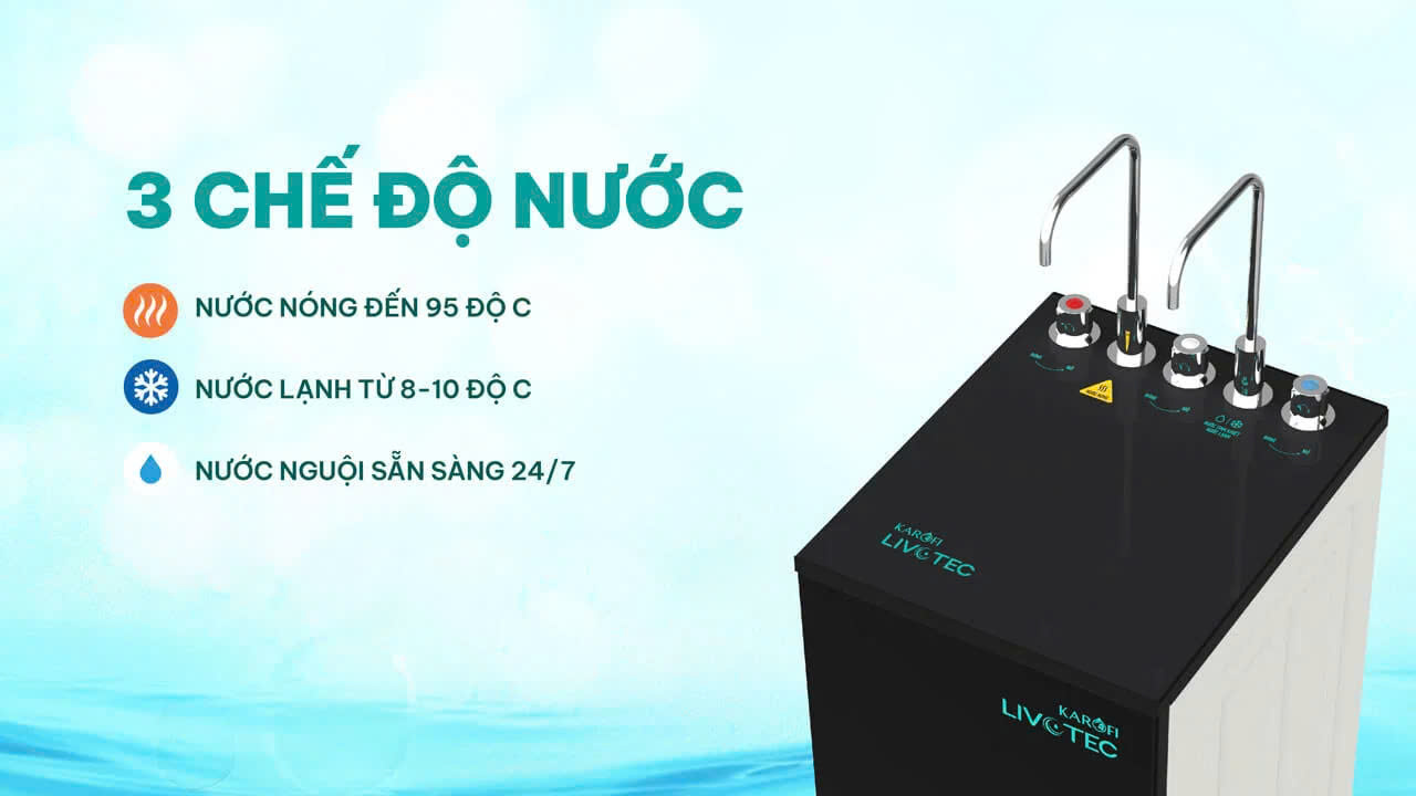 Máy lọc nước nóng lạnh RO 10 lõi Livotec 630 - Giao trước lắp sau miễn phí toàn quốc - Bảo hành 36 tháng - Hàng chính hãng