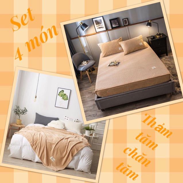 Bộ chăn ga tăm 4 món