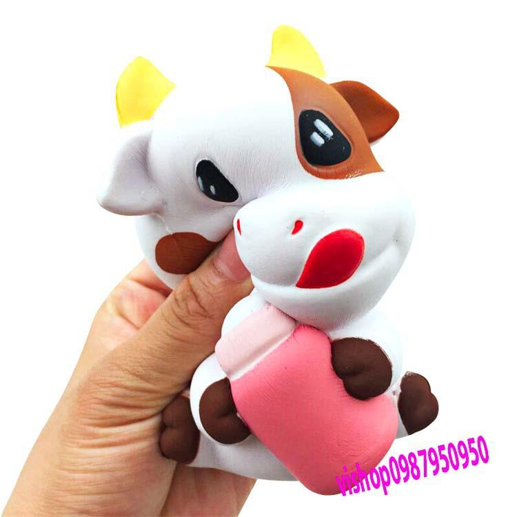 SquiShy bò ôm bình sữa - đồ chơi cho bé